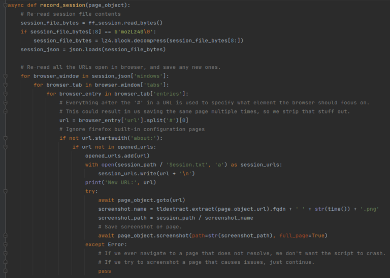 Recording browser sessions with 100 lines of Python - AccentuSoft